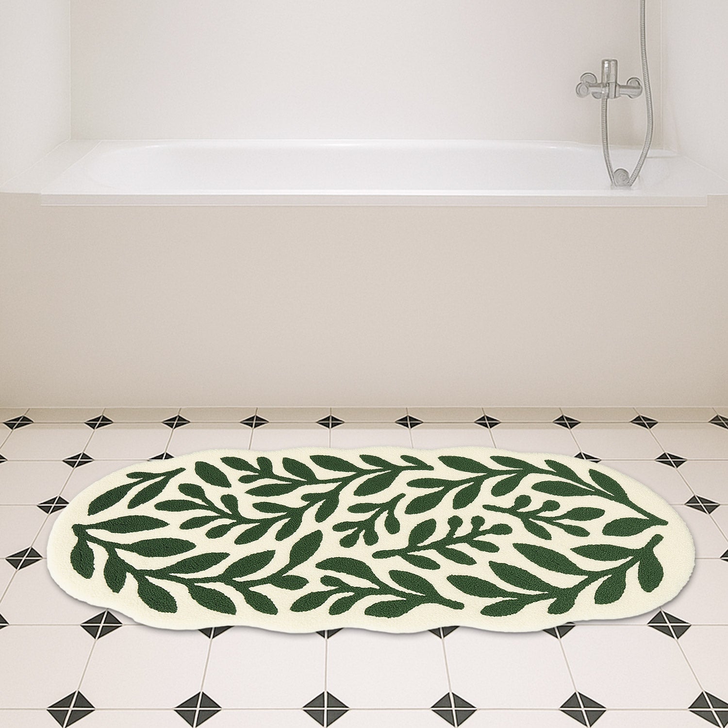 Feblilac Leaf Tufted Runner Bath Mat