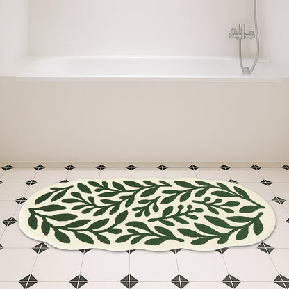 Feblilac Leaf Tufted Runner Bath Mat