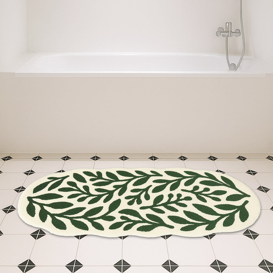 Feblilac Leaf Tufted Runner Bath Mat