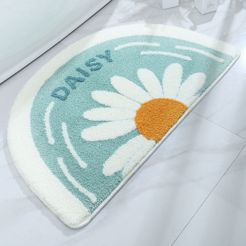 Feblilac Semicircle Daisy Tufted Bath Mat