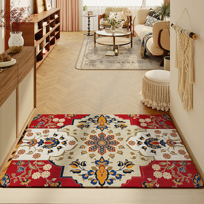 Feblilac Classic Red Bortala Polyester Door Mat