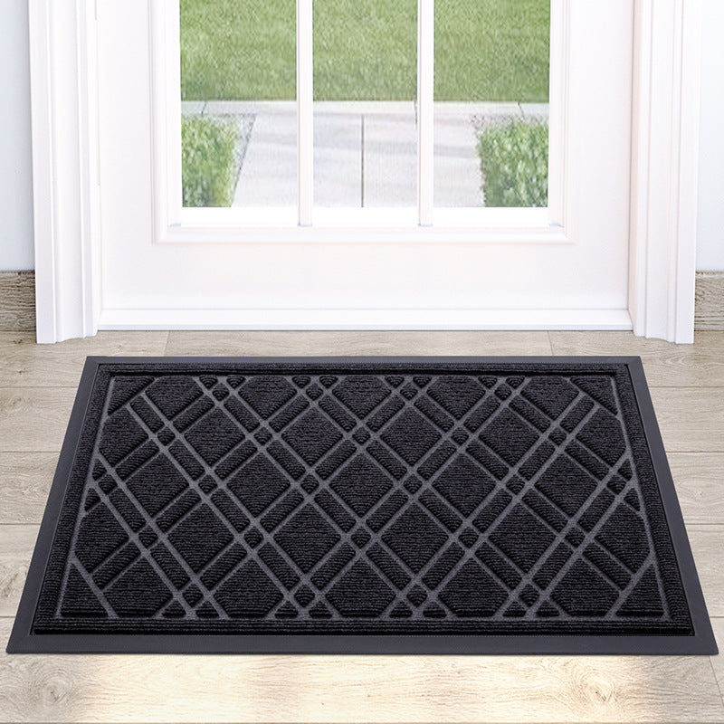 Feblilac Solid Geometric Embossing Door Mat