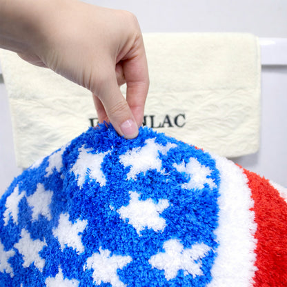Feblilac USA Map Tufted Bath Mat & Accent Rug – Stars & Stripes