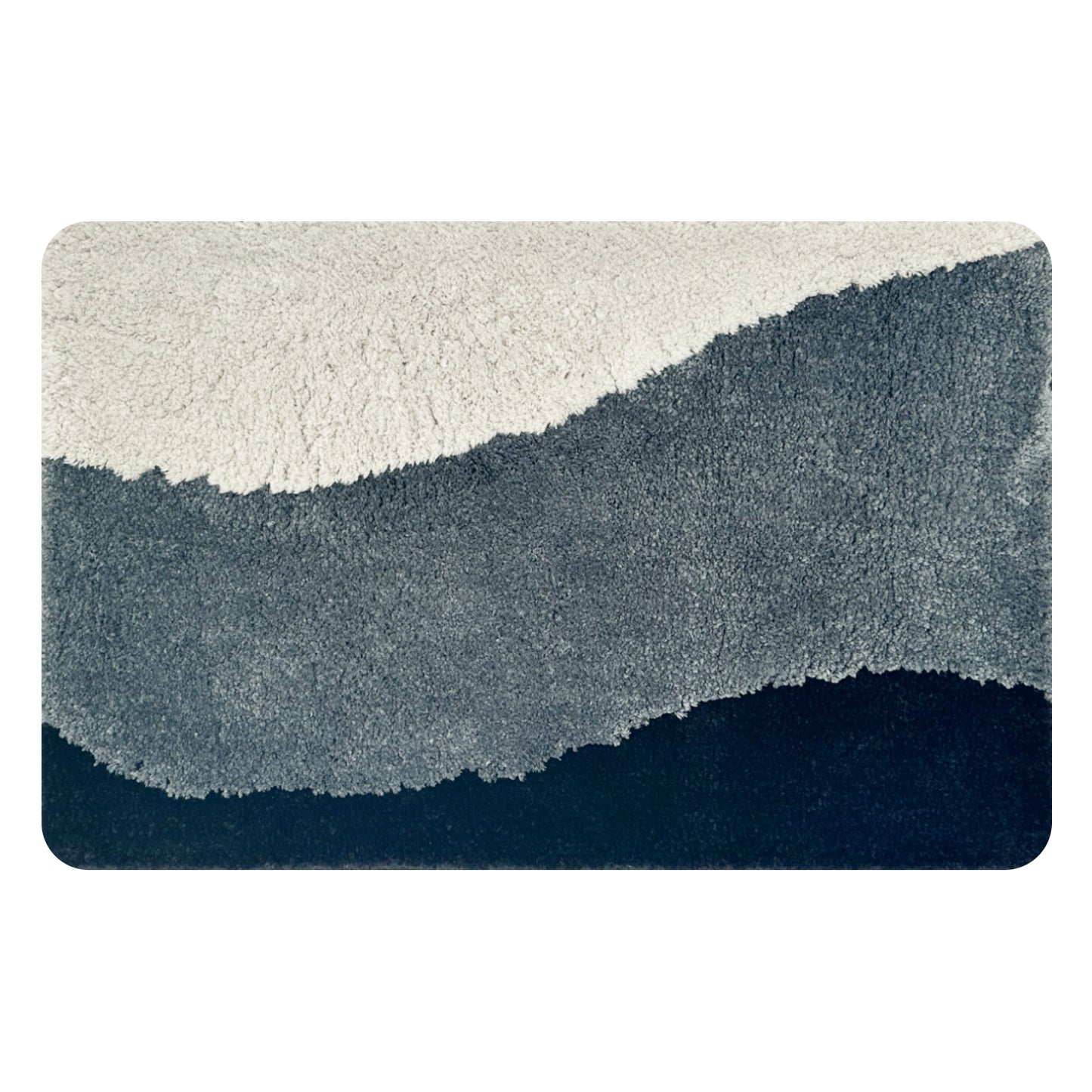 Feblilac Three-color Gray Simple Curve Tufted Bath Mat