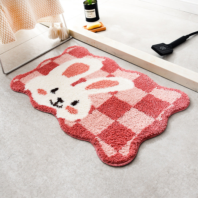 Feblilac Cute Cartoon Animals Tufted Bath Mat