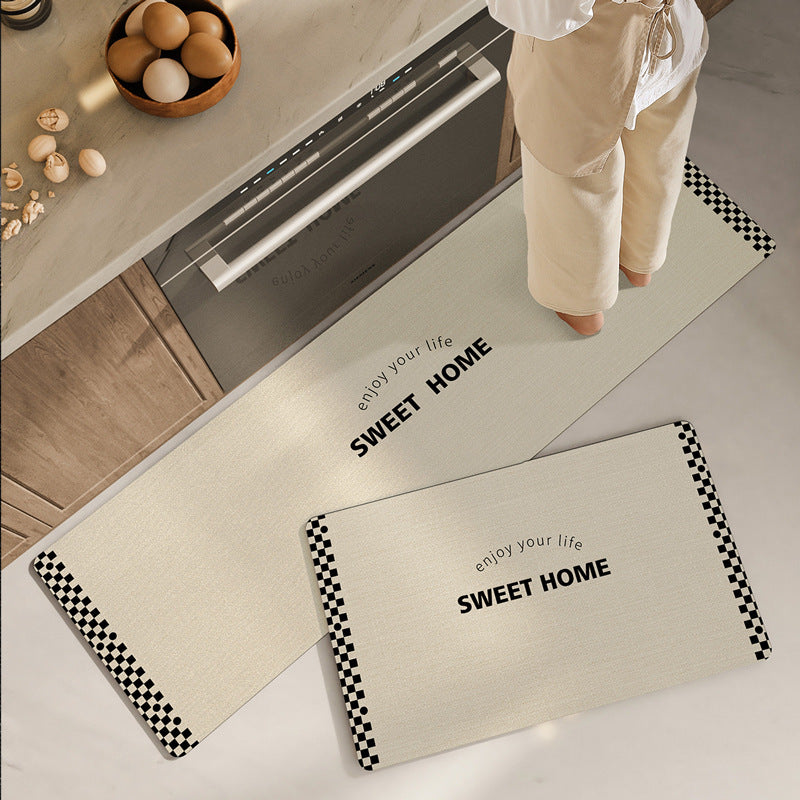 Feblilac Sweet Home PVC Leather Kitchen Mat