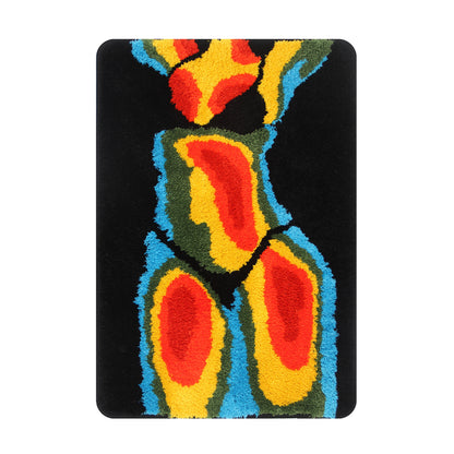 Feblilac Body Art Black Ground Thermal Imaging Beauty Tufted Bath Mat