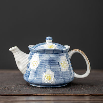 Feblilac Hand Painted Flowers Ceramic Teapot