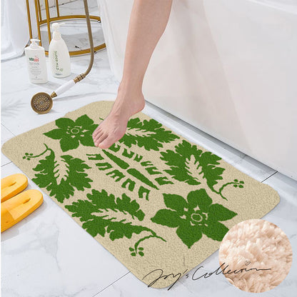 Feblilac Flowers and Plants Baroque Tufted Bath Mat