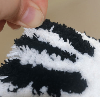 Feblilac Cute Black and White Zebra Tufted Bath Mat