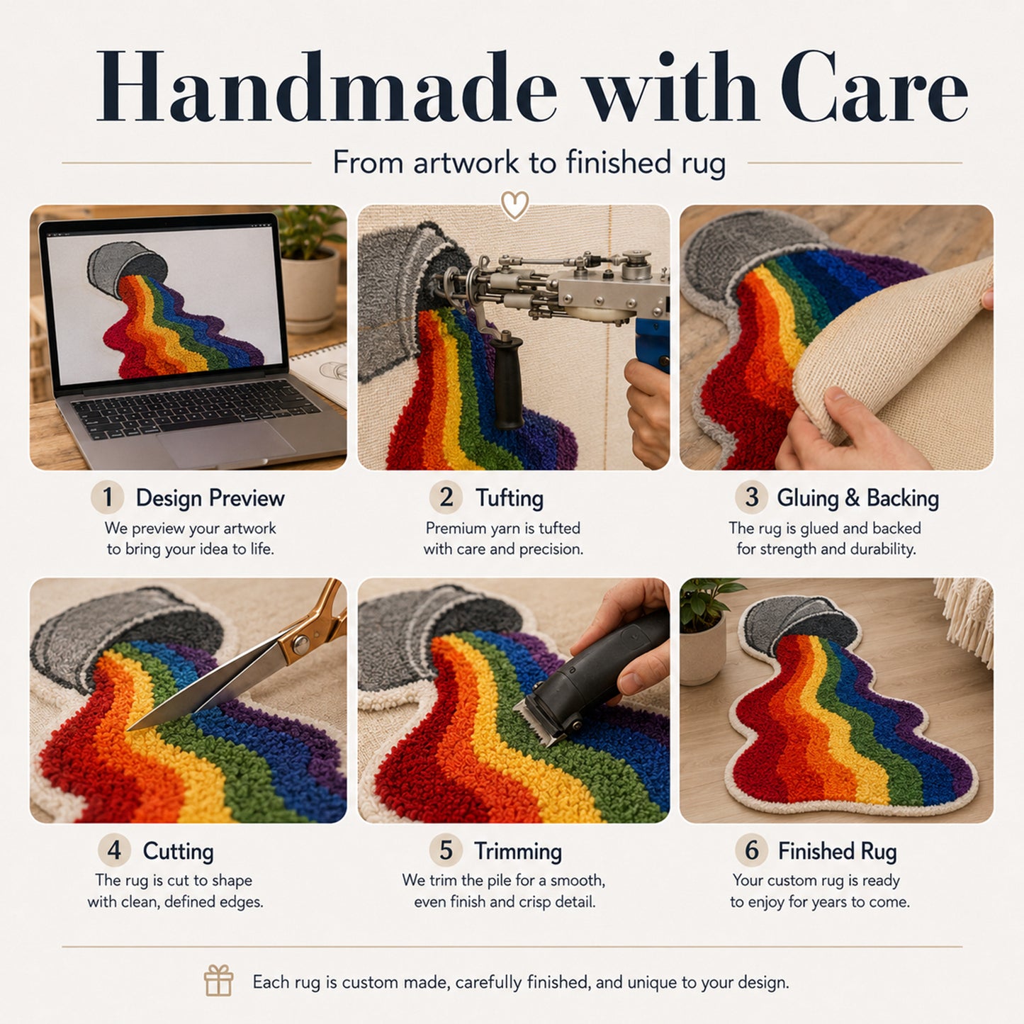 Feblilac Custom Tufted Rug – Personalized Handmade Mat