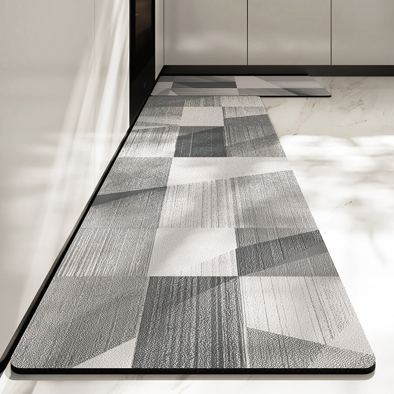 Feblilac Grey the Race Track Shadow PVC Leather Kitchen Mat - view 2
