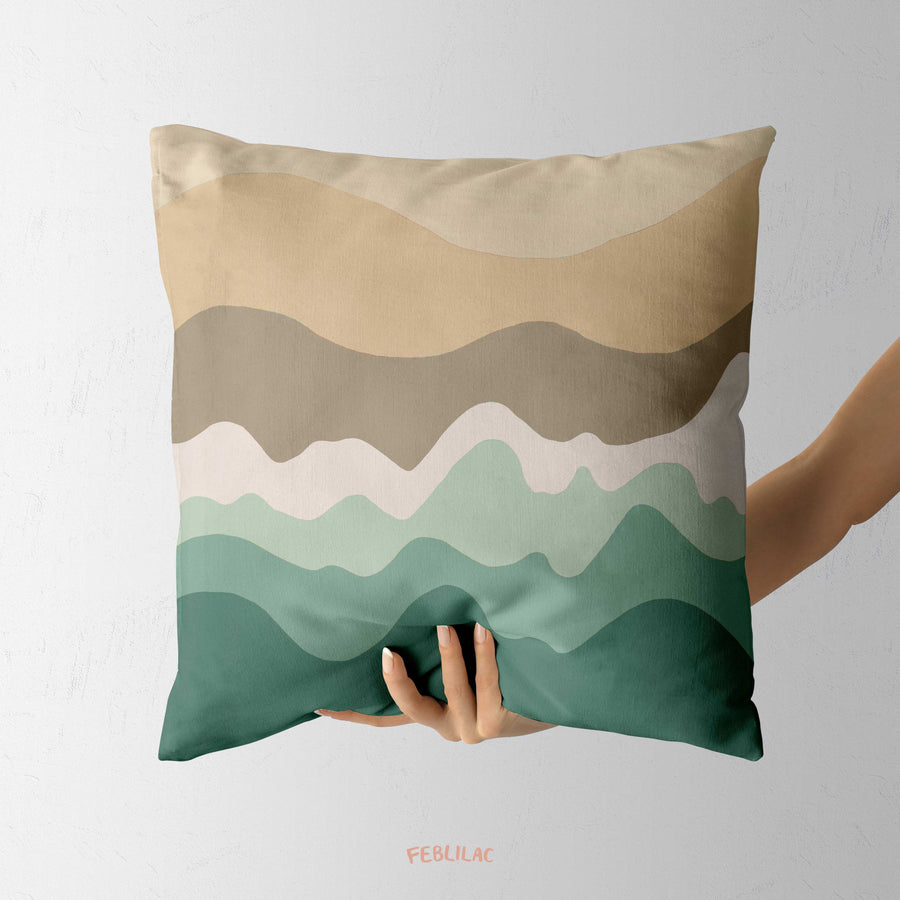 Feblilac Abstract Blue Wave Ocean Cushion Covers Throw Pillow Covers
