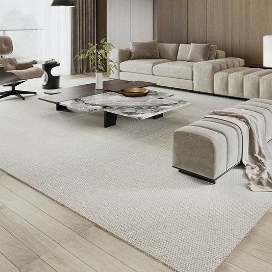 Feblilac Rectangular Solid Wool Living Room Carpet