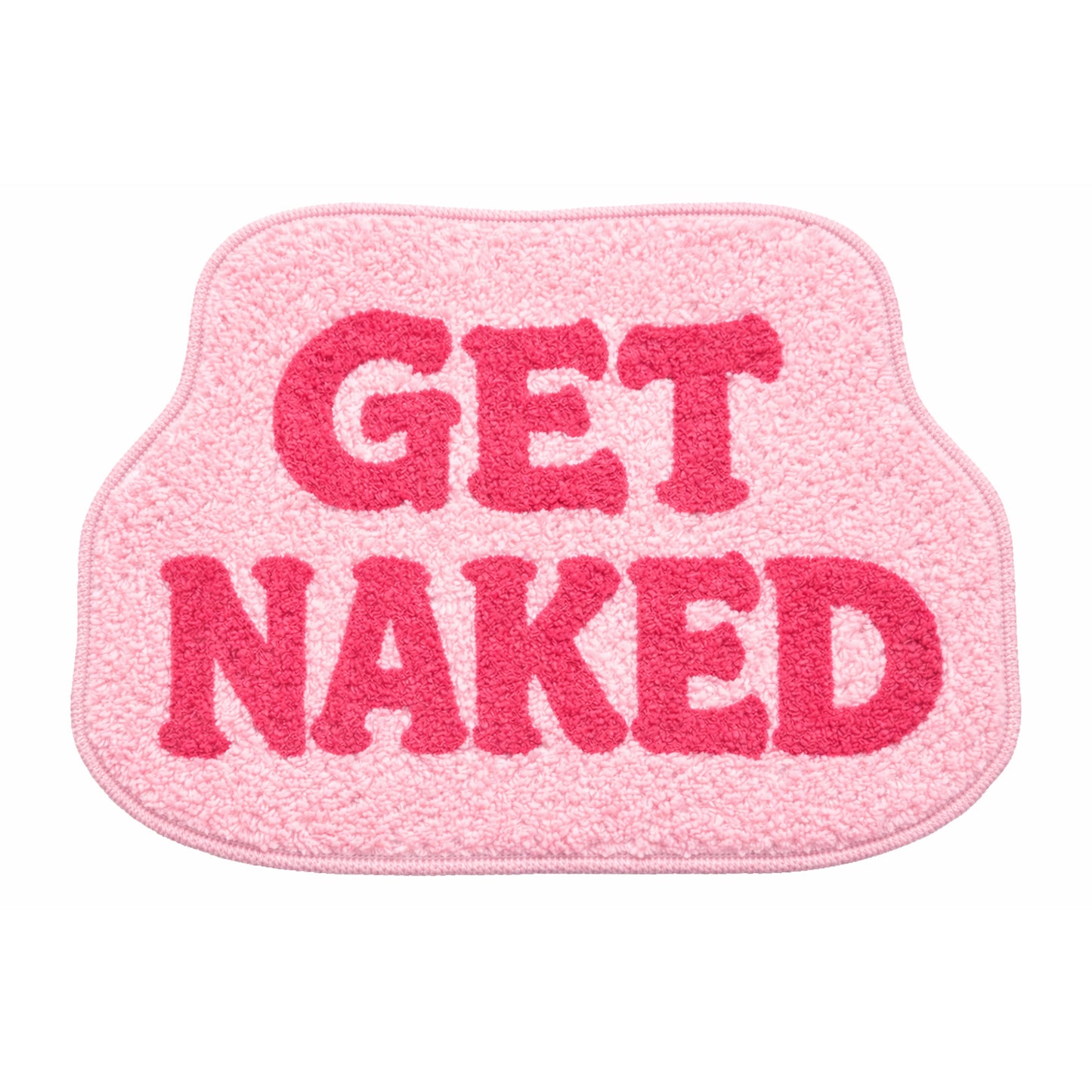 Feblilac Soft Pink “GET NAKED” Tufted Bath Mat – 50x70cm Non-Slip Bathroom Rug