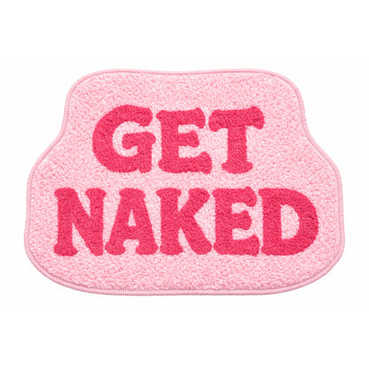 Feblilac Soft Pink “GET NAKED” Tufted Bath Mat – 50x70cm Non-Slip Bathroom Rug