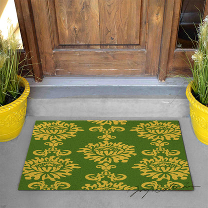 Feblilac Baroque Style One Big Flower PVC Coil Door Mat