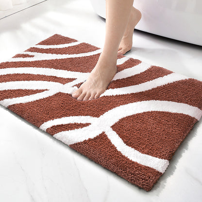 Feblilac Geometric Stripes Tufted Bath Mat