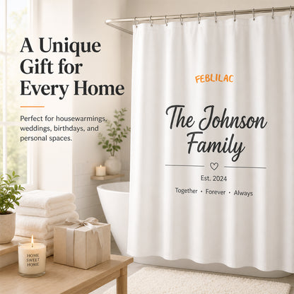 Feblilac Custom Shower Curtain with Your Photo, Text, Logo or Artwork