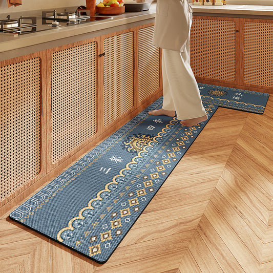 Feblilac Chinese Style Happy Decoration PVC Leather Kitchen Mat