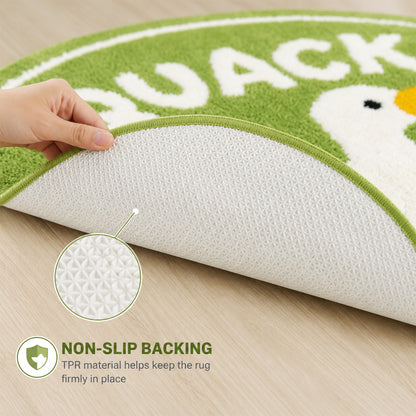 Feblilac Cute Quack Duck Round Tufted Bath Mat