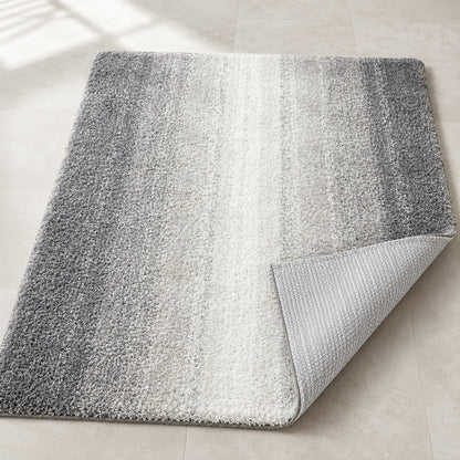 Feblilac Gray Gradient Tufted Bath Rug, Soft Non-Slip Bathroom Mat