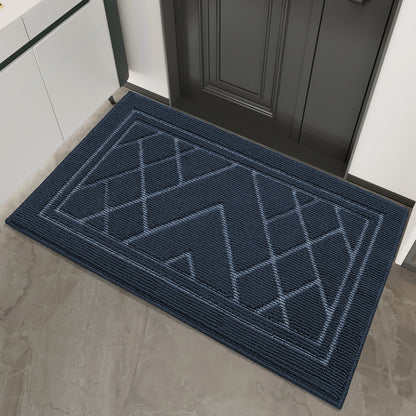 Feblilac Solid Geometric Embossing Polypropylene Door Mat