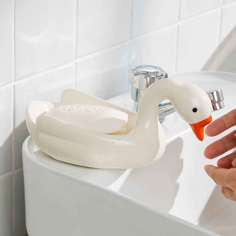 Feblilac Personalized Swan Bathroom Soap Box