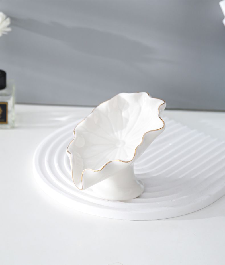 Feblilac Creative Lotus Leaf Shape Soap Box Soap Box for Bathroom