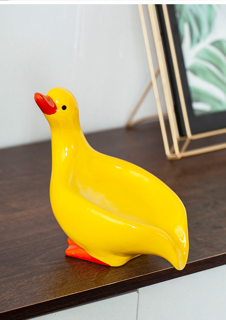 Feblilac Soap Box Ceramic Household Drain Soap Box Mengqu Little Duck Creative Kitchen Bathroom No Punching Soap Dish