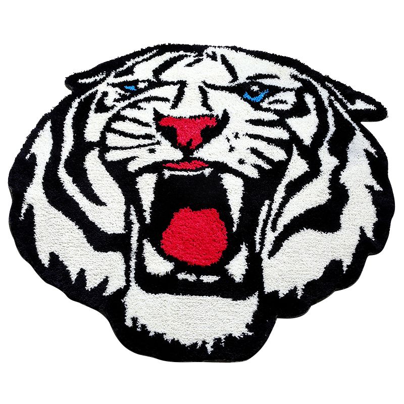 Feblilac Tiger Head Tufted Mat for Bathroom Bedroom Living Room