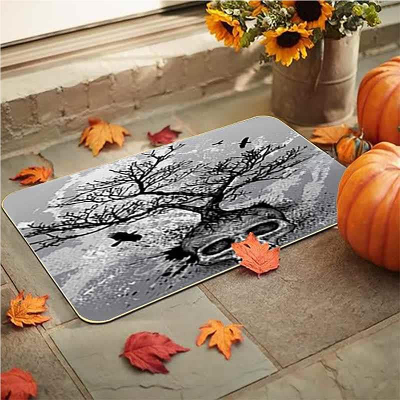 Feblilac Halloween Tree Ghost Grimace Thriller PVC Coil Door Mat