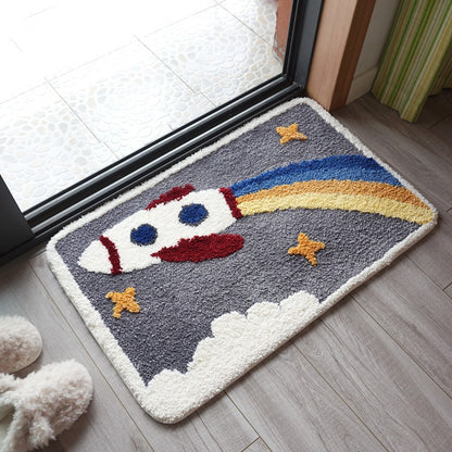 Feblilac Geometric and Space Tufted Bath Mat