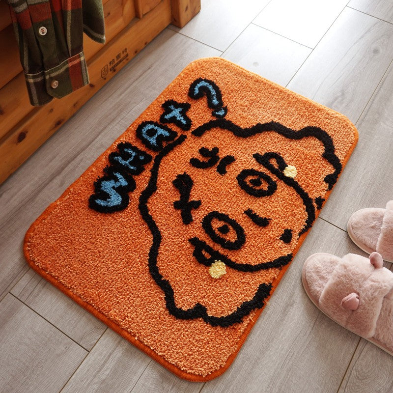 Feblilac Cute Cartoon Girl Tufted Bath Mat - view 3