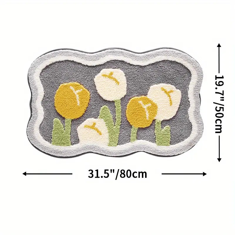 Feblilac Beam Flower Bath Mat Home Decor