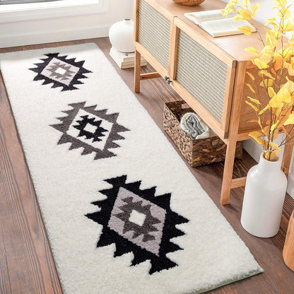 Feblilac Boho Black Tufted Bath Mat