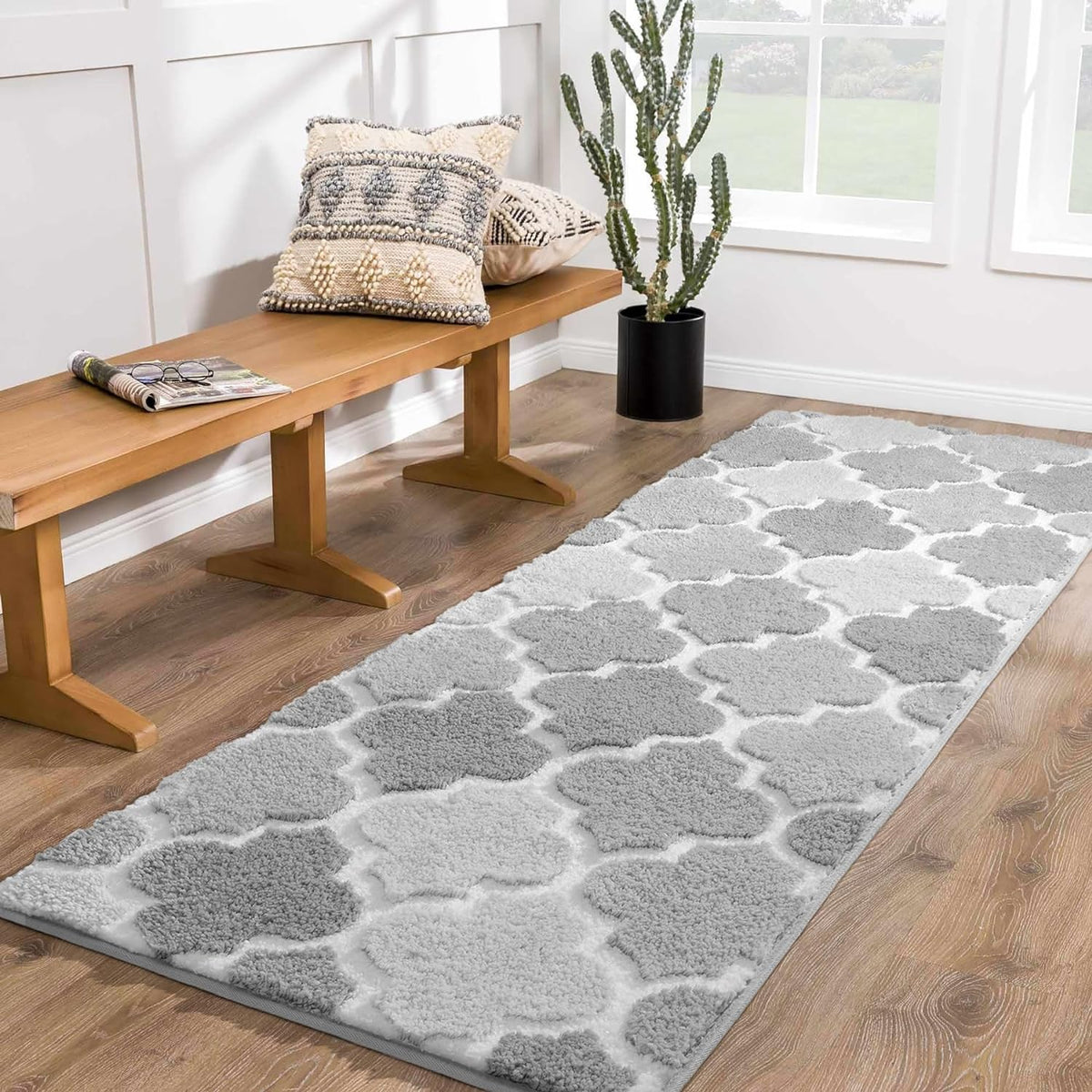 Feblilac Geometric Pattern Tufted Bath Mat - view 22
