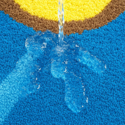 Feblilac Blue Flowers Tufted Bath Mat