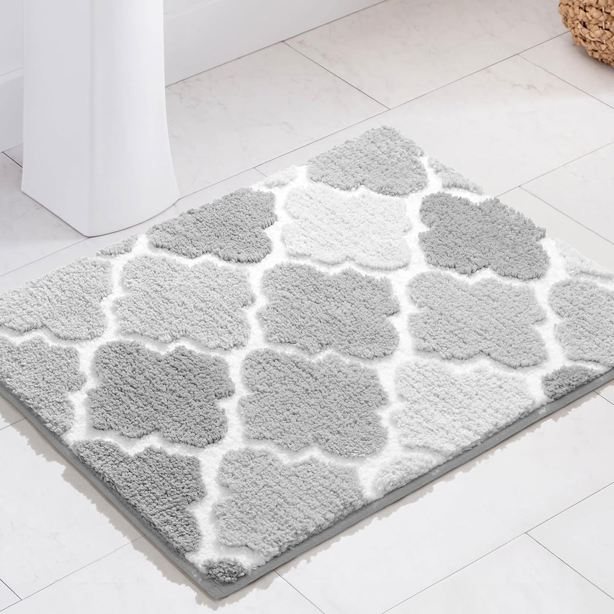 Feblilac Geometric Pattern Tufted Bath Mat
