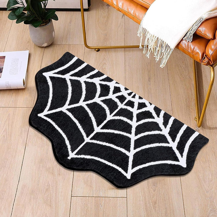 Feblilac Spider Web Rugs, Halloween Rug 20"x 32" Gothic Home Decor Small Rug - view 2