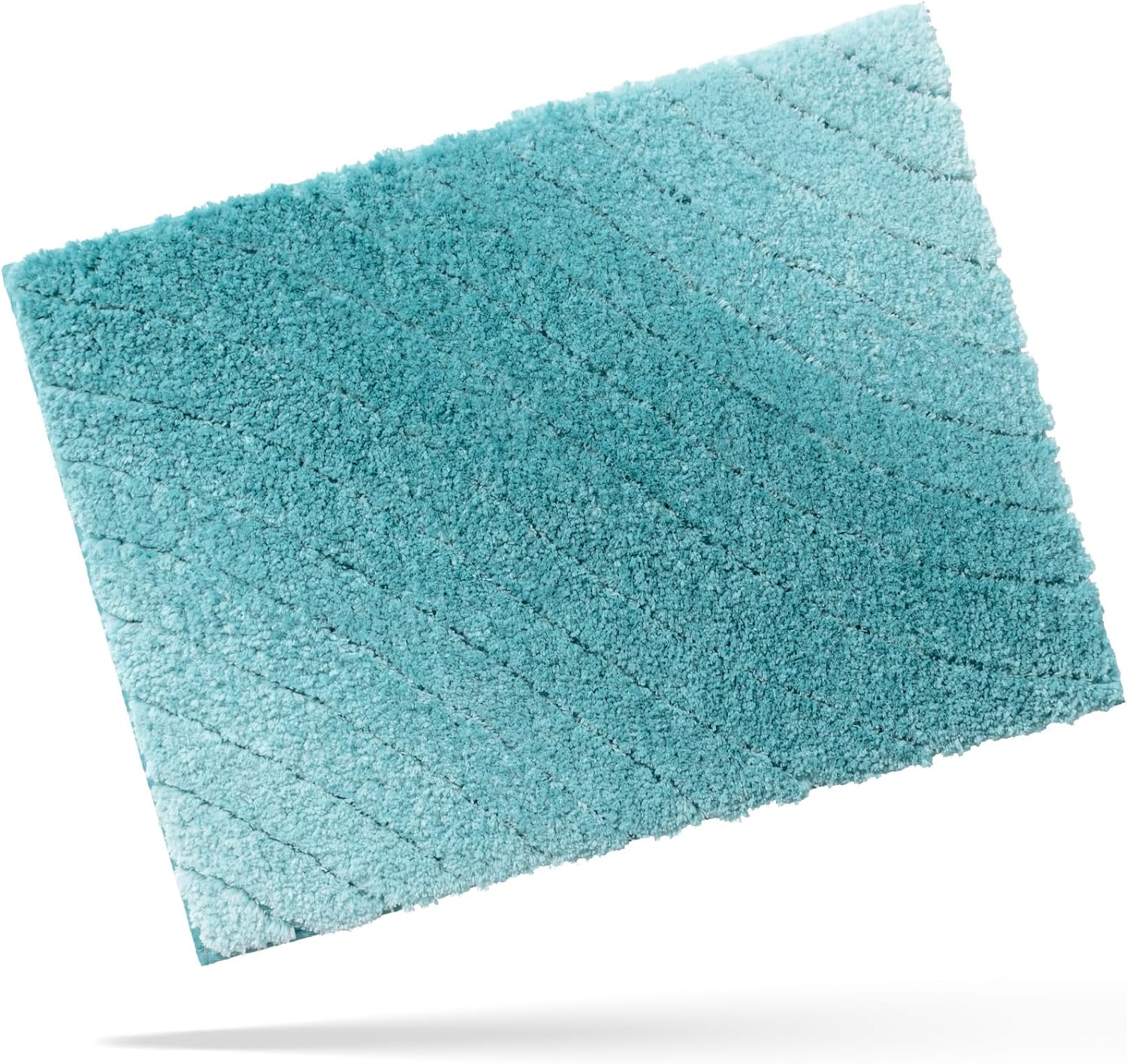 Feblilac Solid Tufted Bath Mat, Curved Line Art Bathroom Rug - view 9