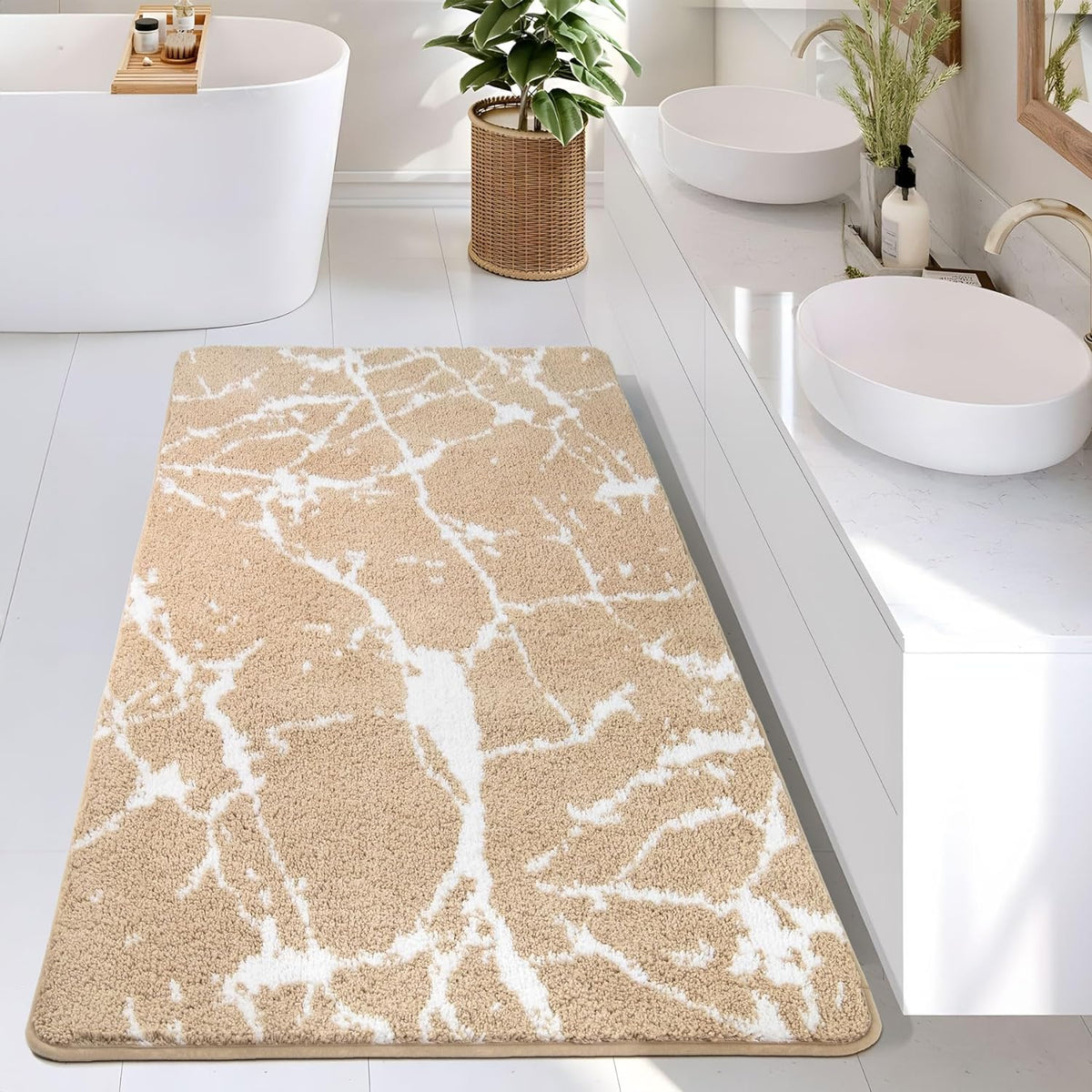 Feblilac Rock Texture Pattern Tufted Bath Mat