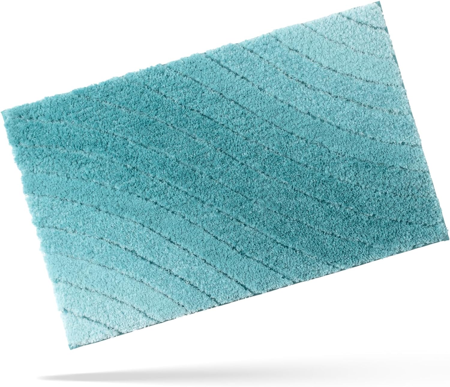 Feblilac Solid Tufted Bath Mat, Curved Line Art Bathroom Rug - view 10