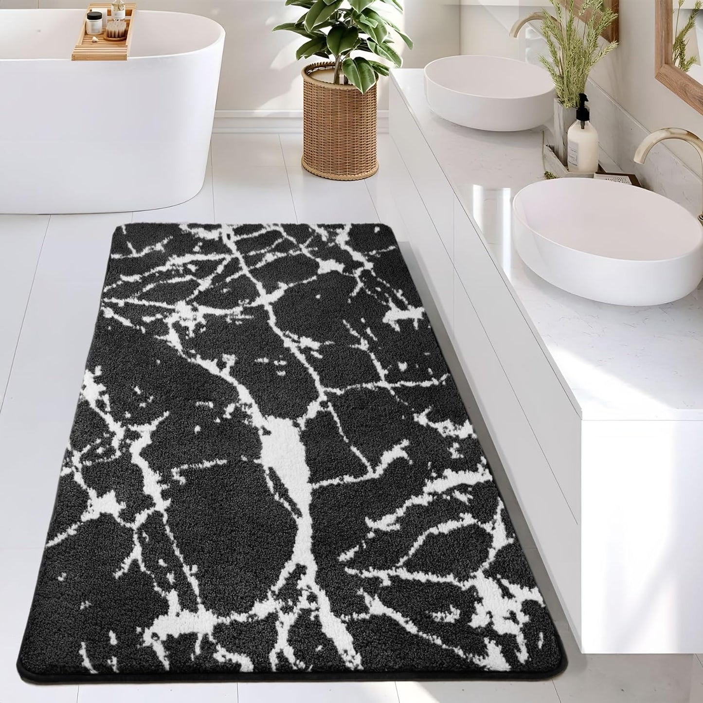 Feblilac Rock Texture Pattern Tufted Bath Mat