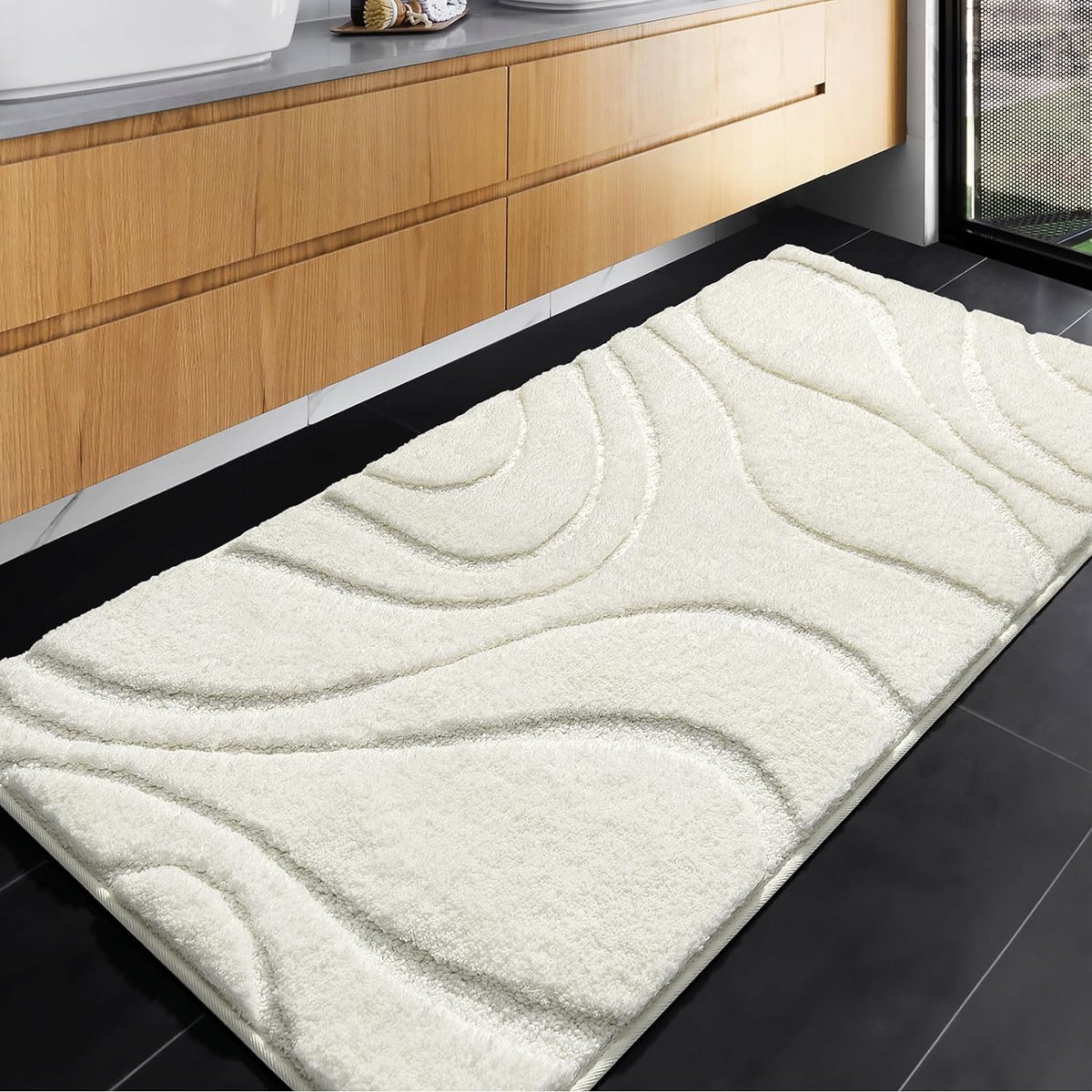Feblilac Curved Pattern Tufted Bath Mat - view 36
