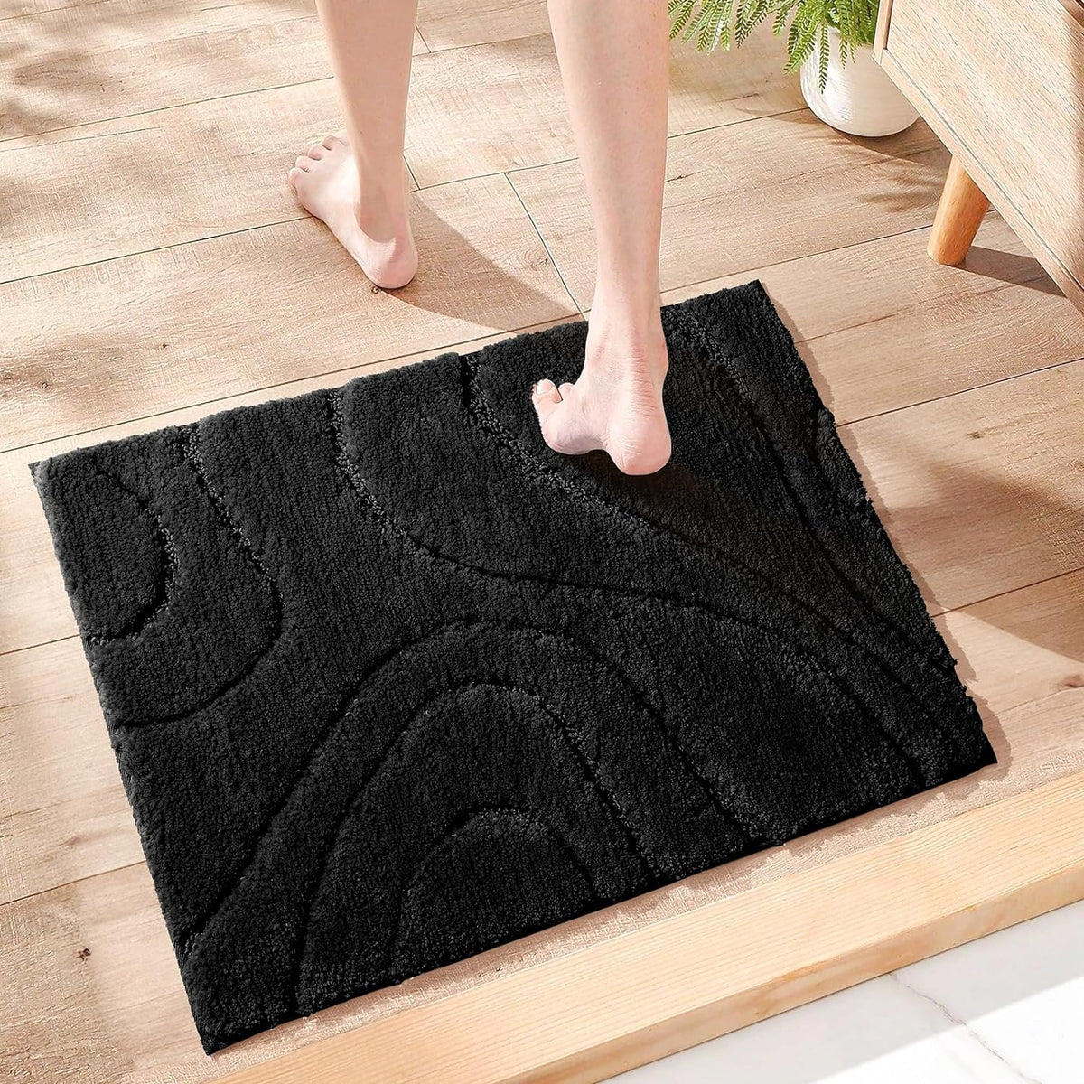 Feblilac Curved Pattern Tufted Bath Mat - view 11