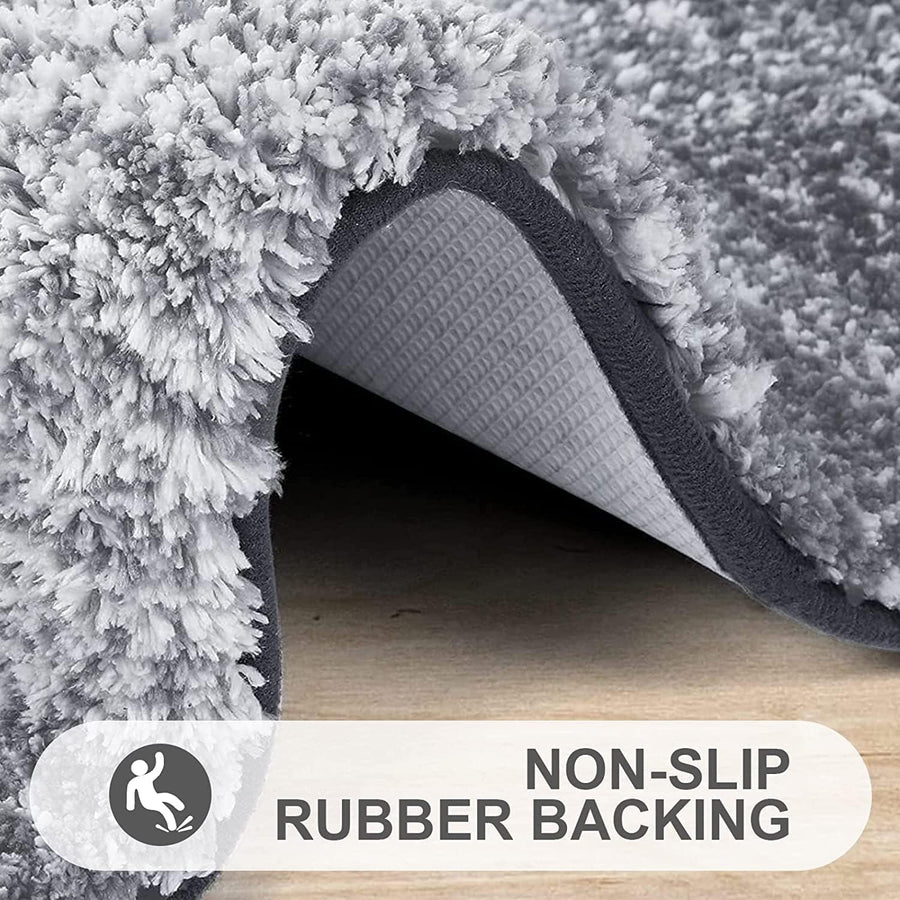 Grey Stripe Lines Bath Mat, Luxury Bathroom Rug - view 3