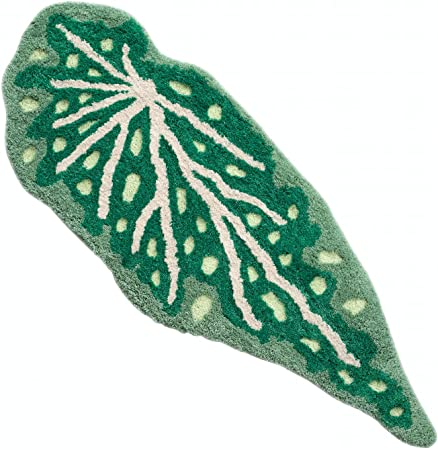 Feblilac Begonia Leaves Tufted Bath Mat - view 3