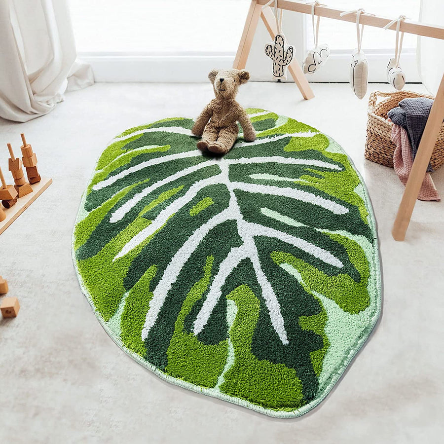 Feblilac Green Tropical Leaves Bath Mat - view 4