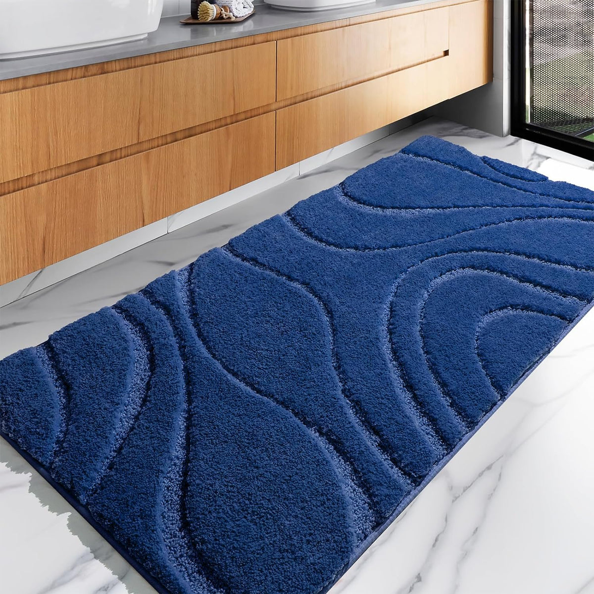 Feblilac Curved Pattern Tufted Bath Mat - view 16